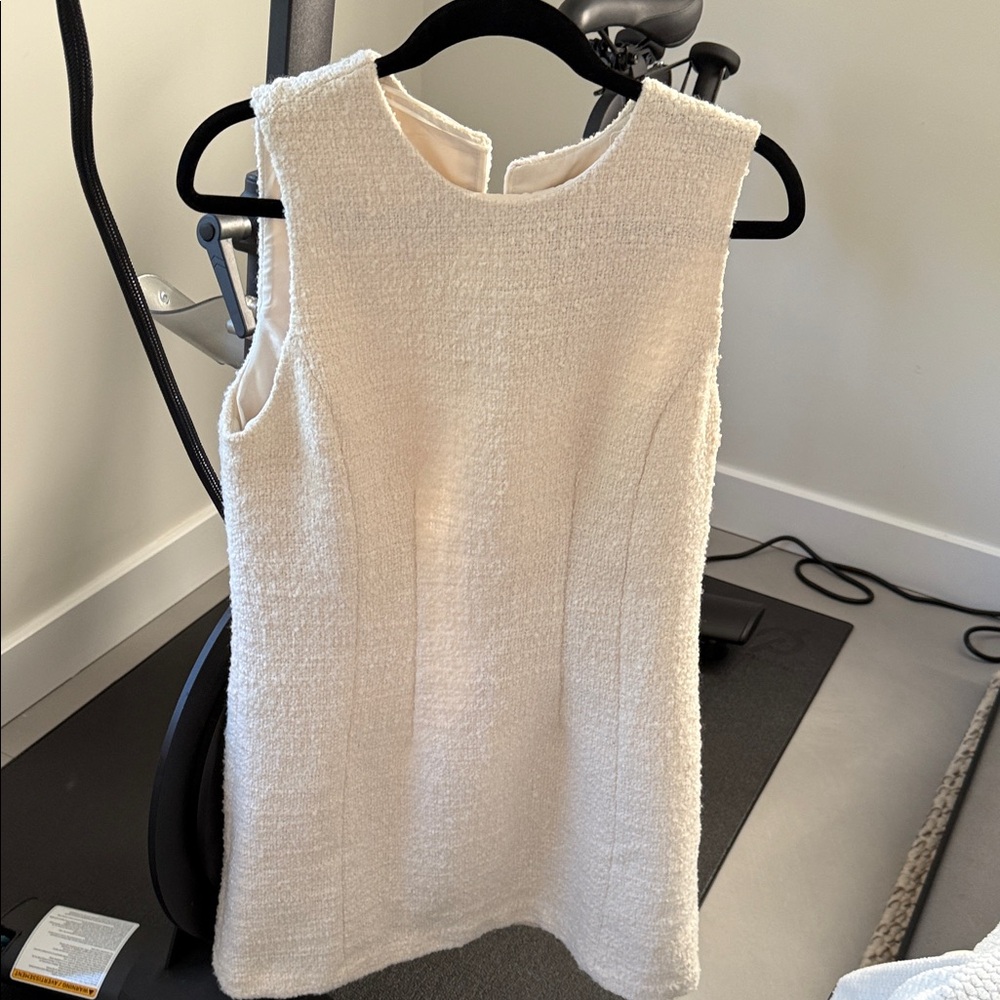 H&M Cream Textured Midi Dress